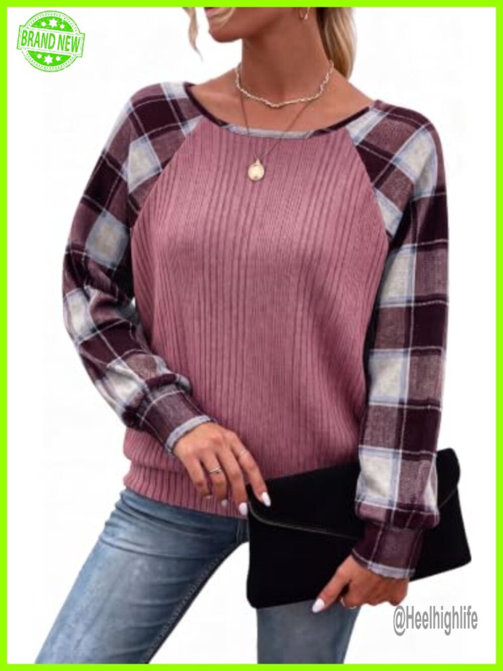 Batwing Sleeve Tunic Sweater Pullover Crew Neck Long Sleeve Top
